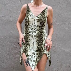 Vintage Y2K Zebra Jungle Glam Slip Dress